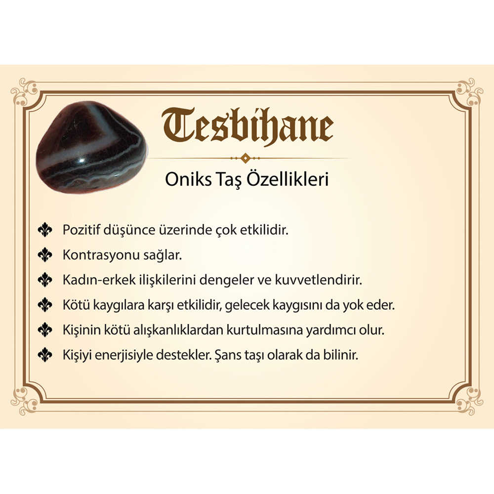 925 Ayar Gümüş Püsküllü Küre Kesim Ayyıldız Motifli Oniks Doğaltaş Tesbih 925 Ayar Gümüş Püsküllü Küre Kesim Ayyıldız Motifli Oniks Doğaltaş Tesbih
