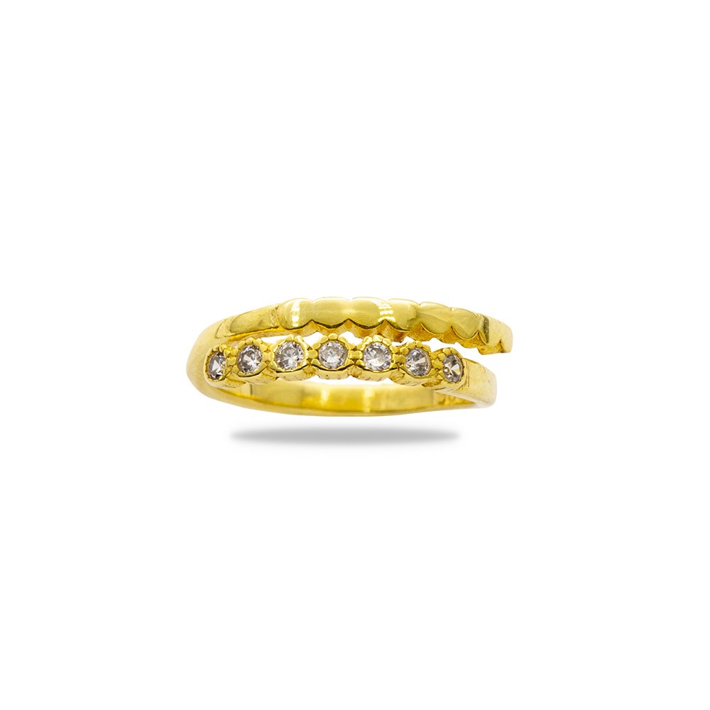 Beyaz Zirkon Taşlı Zarif Tasarım Gold Renk Free Size 925 Ayar Gümüş Kadın Yüzük Beyaz Zirkon Taşlı Zarif Tasarım Gold Renk Free Size 925 Ayar Gümüş Kadın Yüzük
