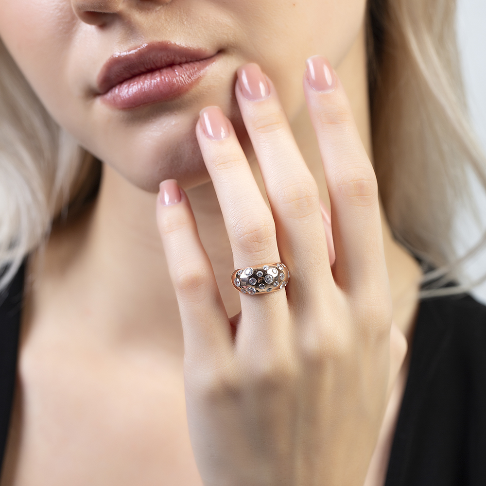 Gökyüzü - Gezegenler Tasarım Rose Renk Free Size 925 Ayar Gümüş Kadın Yüzük Gökyüzü - Gezegenler Tasarım Rose Renk Free Size 925 Ayar Gümüş Kadın Yüzük