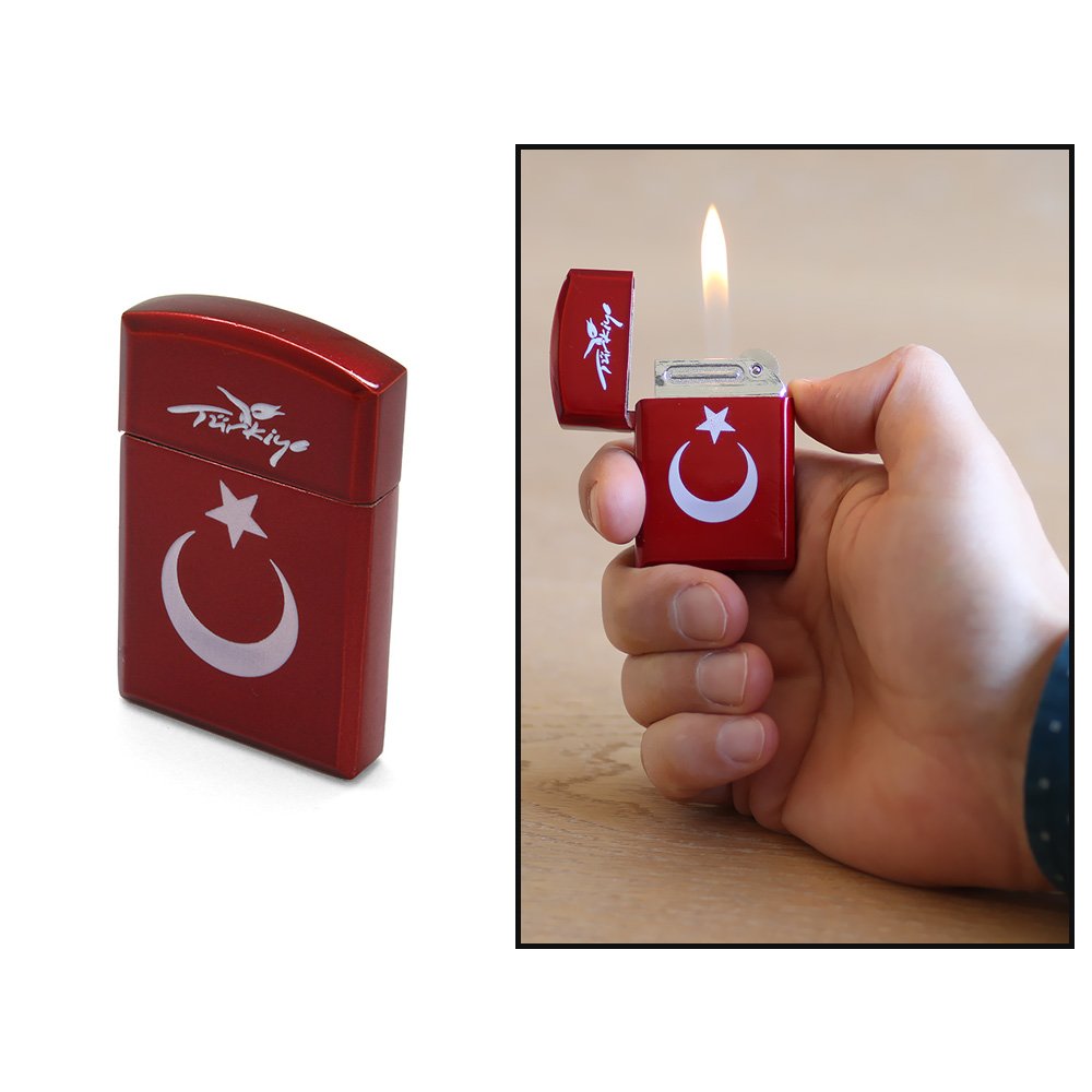 Kişiye Özel İsim Yazılı Zippo Tasarım Üzeri Ay Yıldız İşlemeli Kırmızı Beyaz Renk Taşlı Metal Çakmak Kişiye Özel İsim Yazılı Zippo Tasarım Üzeri Ay Yıldız İşlemeli Kırmızı Beyaz Renk Taşlı Metal Çakmak