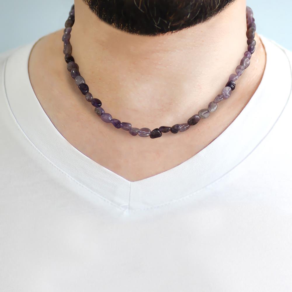 Nipora Silver Renk Metal Zincirli Amorf Ametist Doğaltaş Erkek Kolye Nipora Silver Renk Metal Zincirli Amorf Ametist Doğaltaş Erkek Kolye