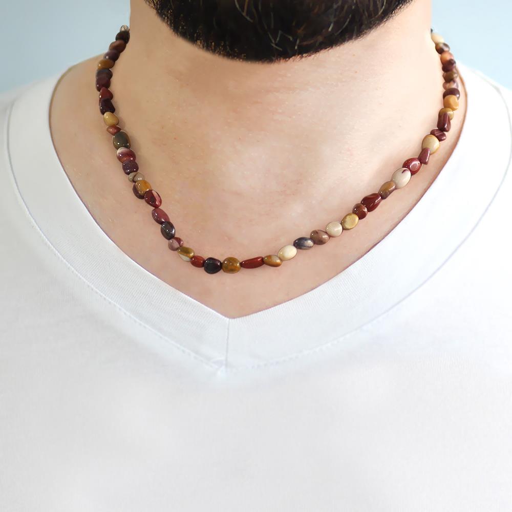 Nipora Silver Renk Metal Zincirli Amorf Jasper Doğaltaş Erkek Kolye Nipora Silver Renk Metal Zincirli Amorf Jasper Doğaltaş Erkek Kolye