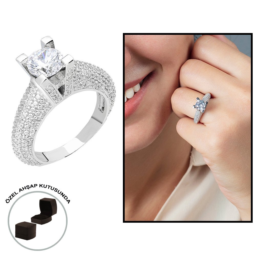 Starlight Diamond Pırlanta Montür Avangarde 925 Ayar Gümüş Bayan Tektaş Yüzük Starlight Diamond Pırlanta Montür Avangarde 925 Ayar Gümüş Bayan Tektaş Yüzük