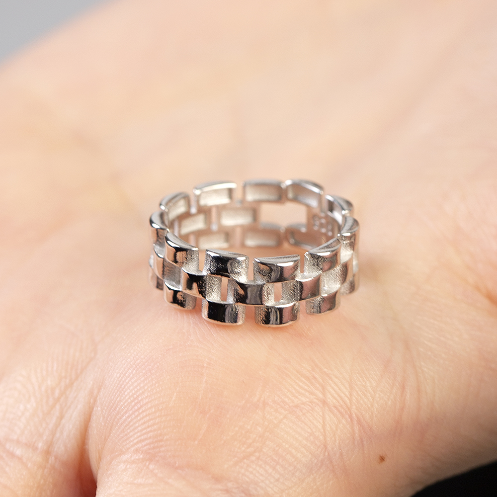 Zincir Tasarım Silver Renk Free Size 925 Ayar Gümüş Kadın Yüzük Zincir Tasarım Silver Renk Free Size 925 Ayar Gümüş Kadın Yüzük